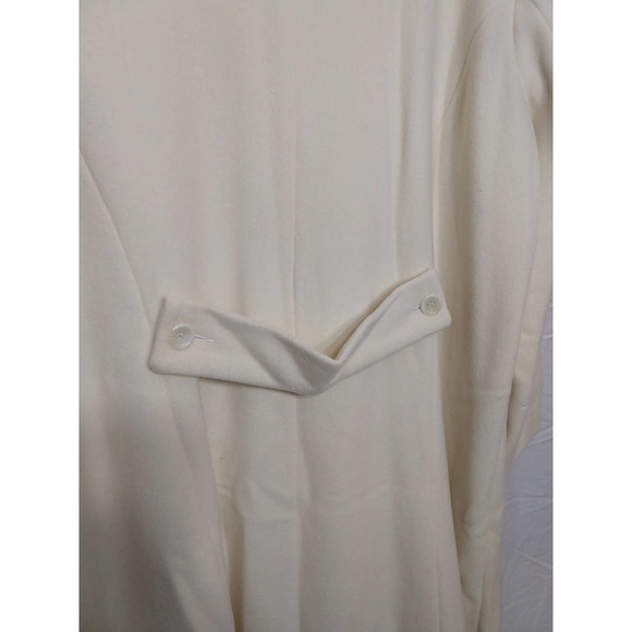 Jessica London Plus Size Woman Full Length Wool Cream Coat - Picture 9 of 14